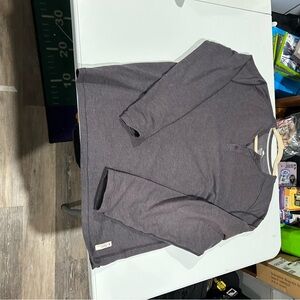 Roots Charcoal Long Sleeve Henley Shirt